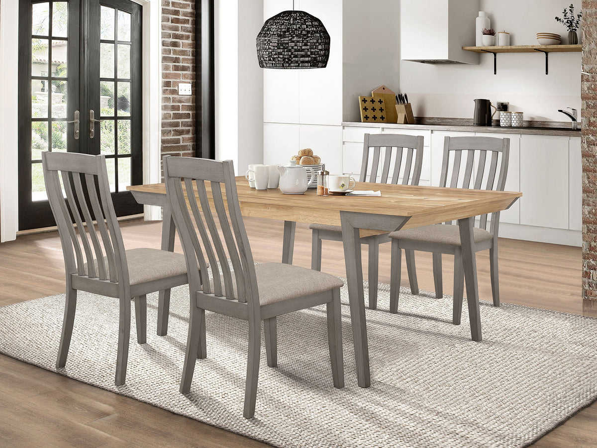 Nogales  Rectangle Dining Set Acacia and Coastal Grey