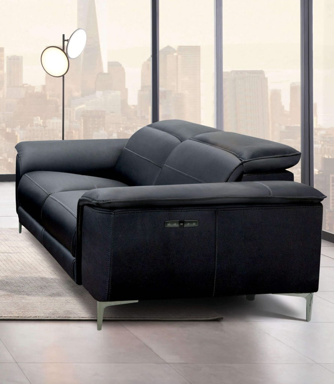 Ascona – Power Loveseat – Black