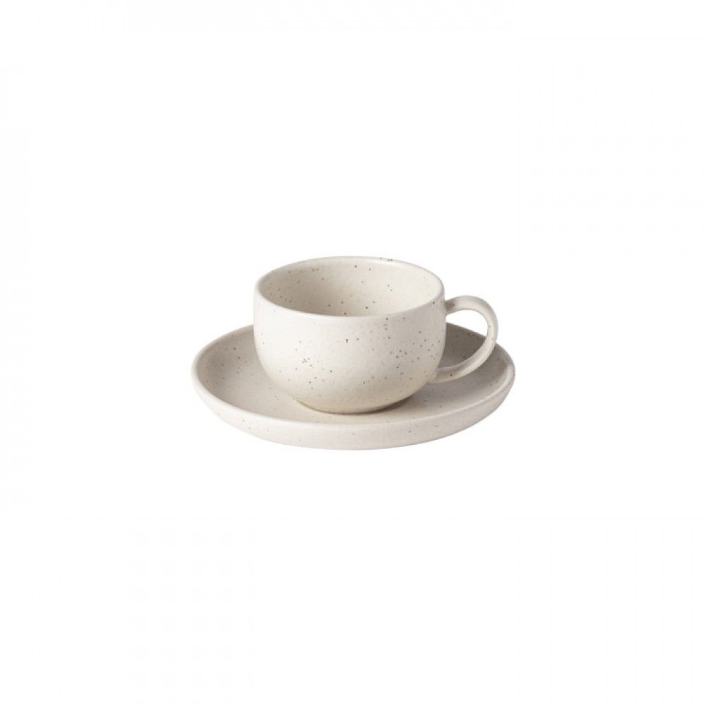 Casafina Pacifica 7 oz. Vanilla Tea Cup and Saucer Set