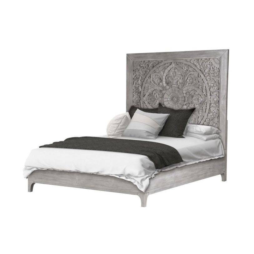 Modus Furniture Boho Chic King Panel Bed in Washed White 1JQ9H7 CODE:UNIV20 for 20% Off