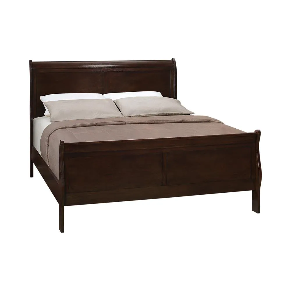 Louis Philippe Panel Sleigh Bed Cappuccino – Full