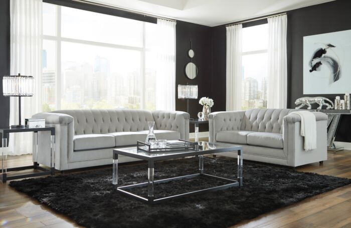 Josanna Gray Sofa & Loveseat Set – 2 Pc.