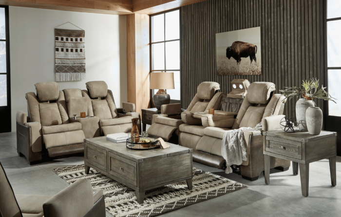 Next-Gen DuraPella Sand Reclining Sofa & Loveseat – (15-18)