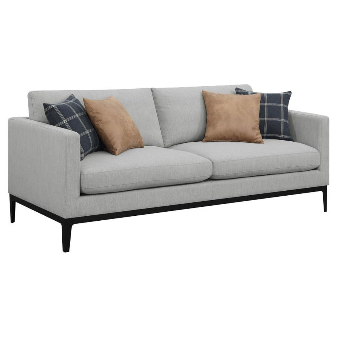 Apperson – Upholstered Track Arm Sofa – Light Gray