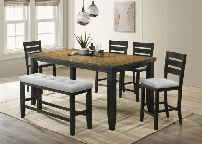 Bardstown Wheat Charcoal Pub – Counter Height Dining Set