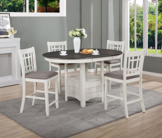 Hartwell Chalk Grey Pub – Counter Height Dining Set