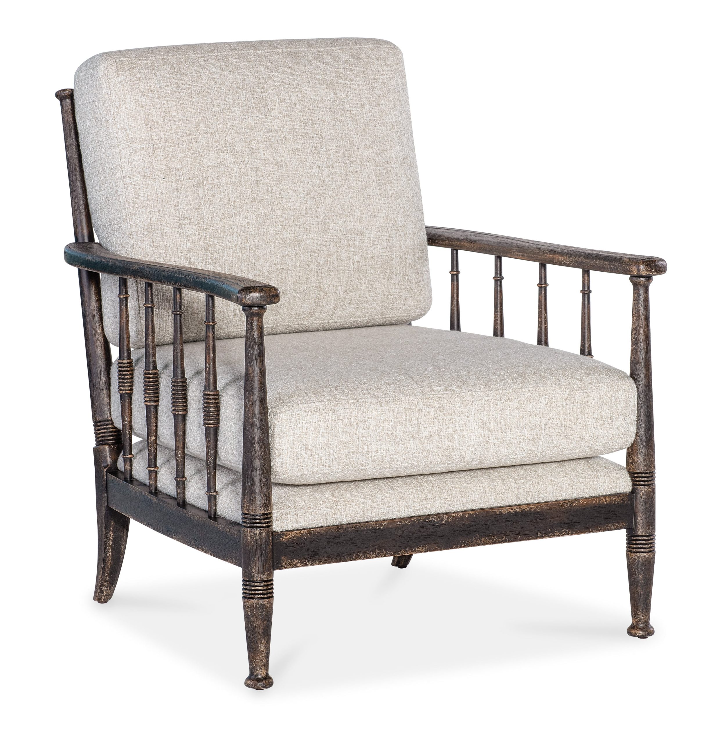 Transitional Upholstered Accent Chair with Wood Frame