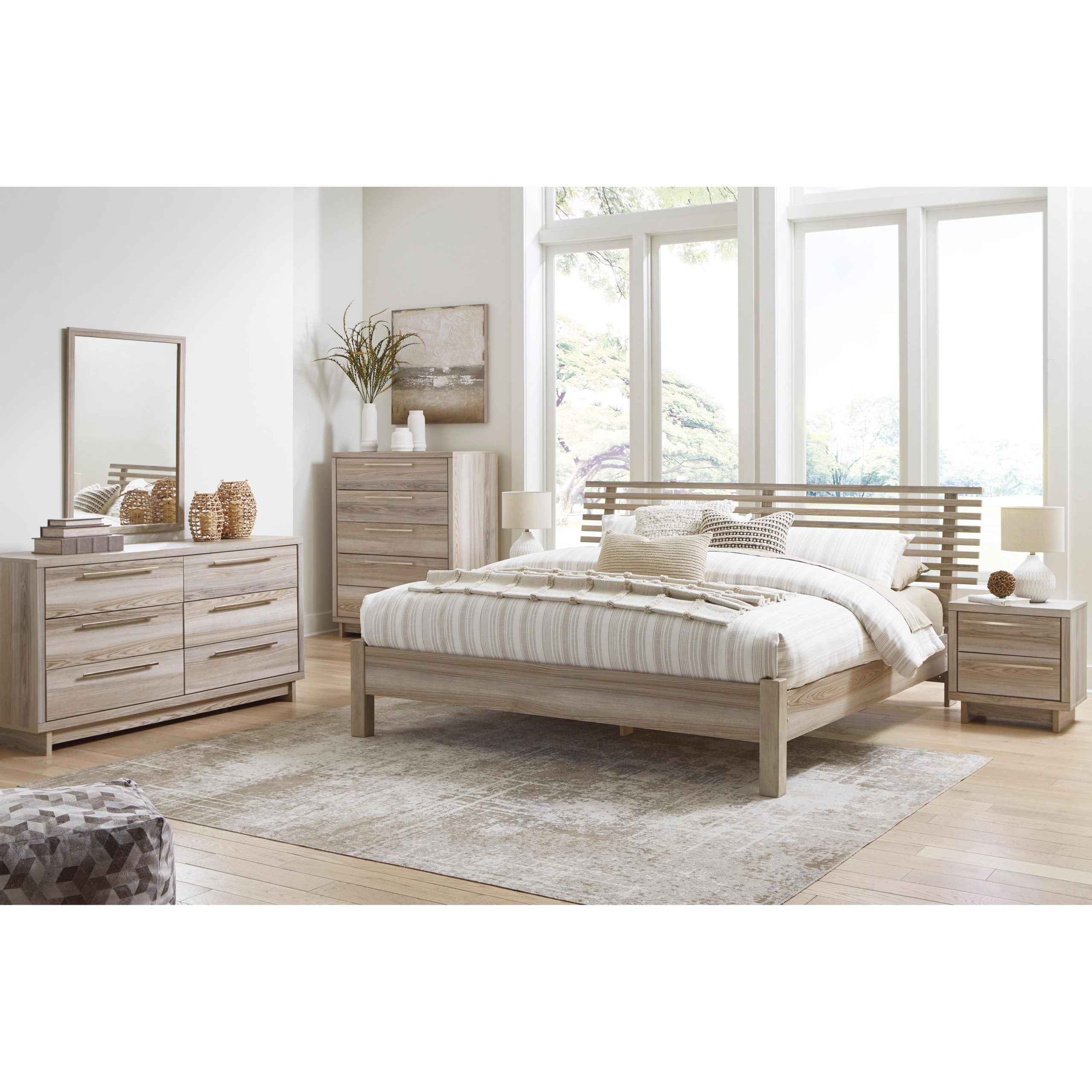 Signature Design by Ashley Hasbrick B2075 7 pc Queen Slat Panel Bedroom Set