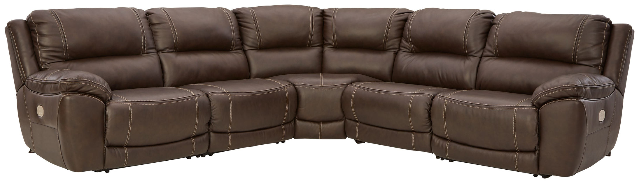 Dunleith – Chocolate – 5-Piece Power Reclining Sectional