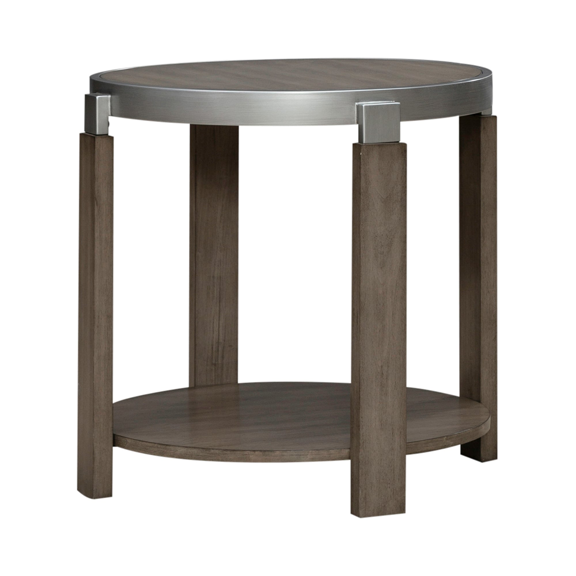 Contemporary End Table with Lower Shelf