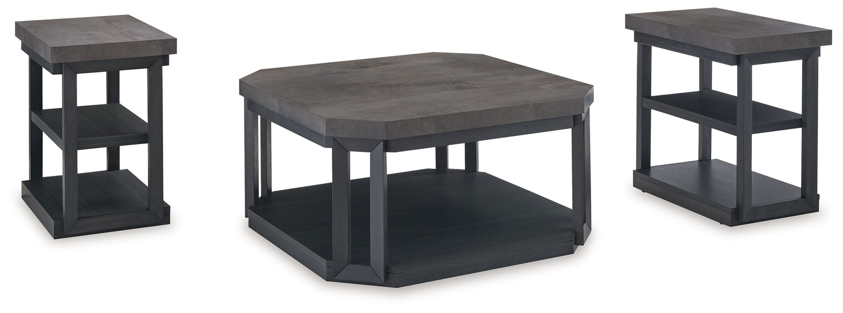 Bonilane – Black / Gray – Occasional Table Set (Set of 3)