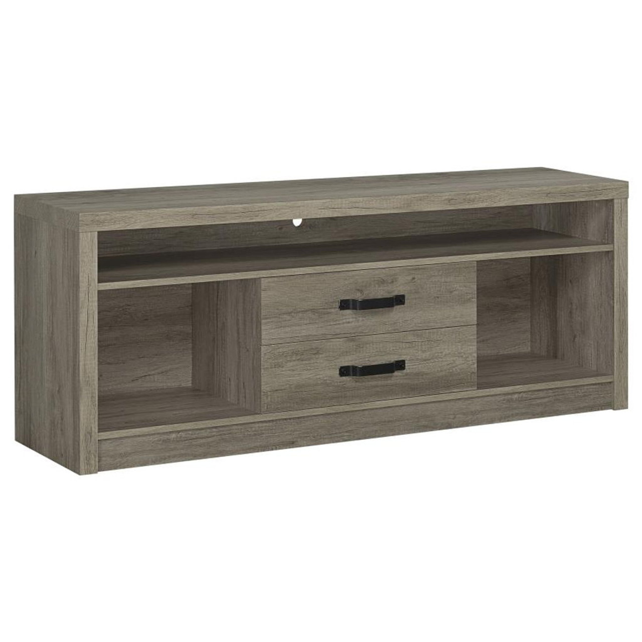 Burke – 2-Drawer Engineered Wood TV Stand – Gray Driftwood