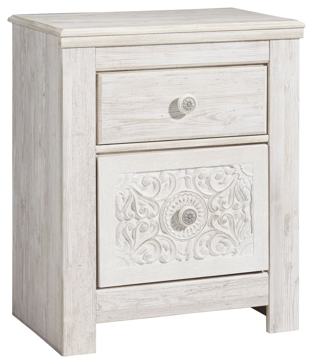 Paxberry – Whitewash – Two Drawer Night Stand