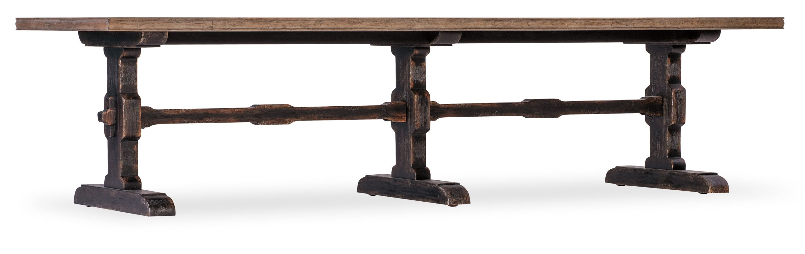 Traditional Rectangular Trestle Cocktail Table