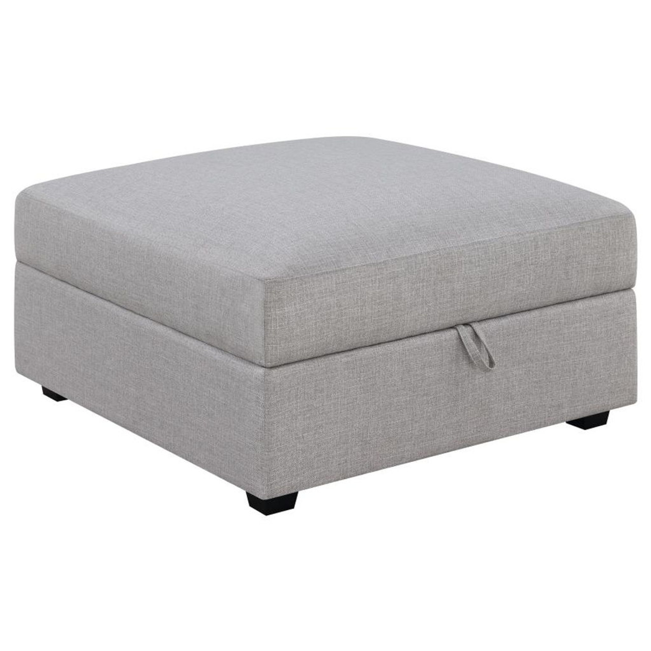 Cambria – Square Upholstered Storage Ottoman – Gray