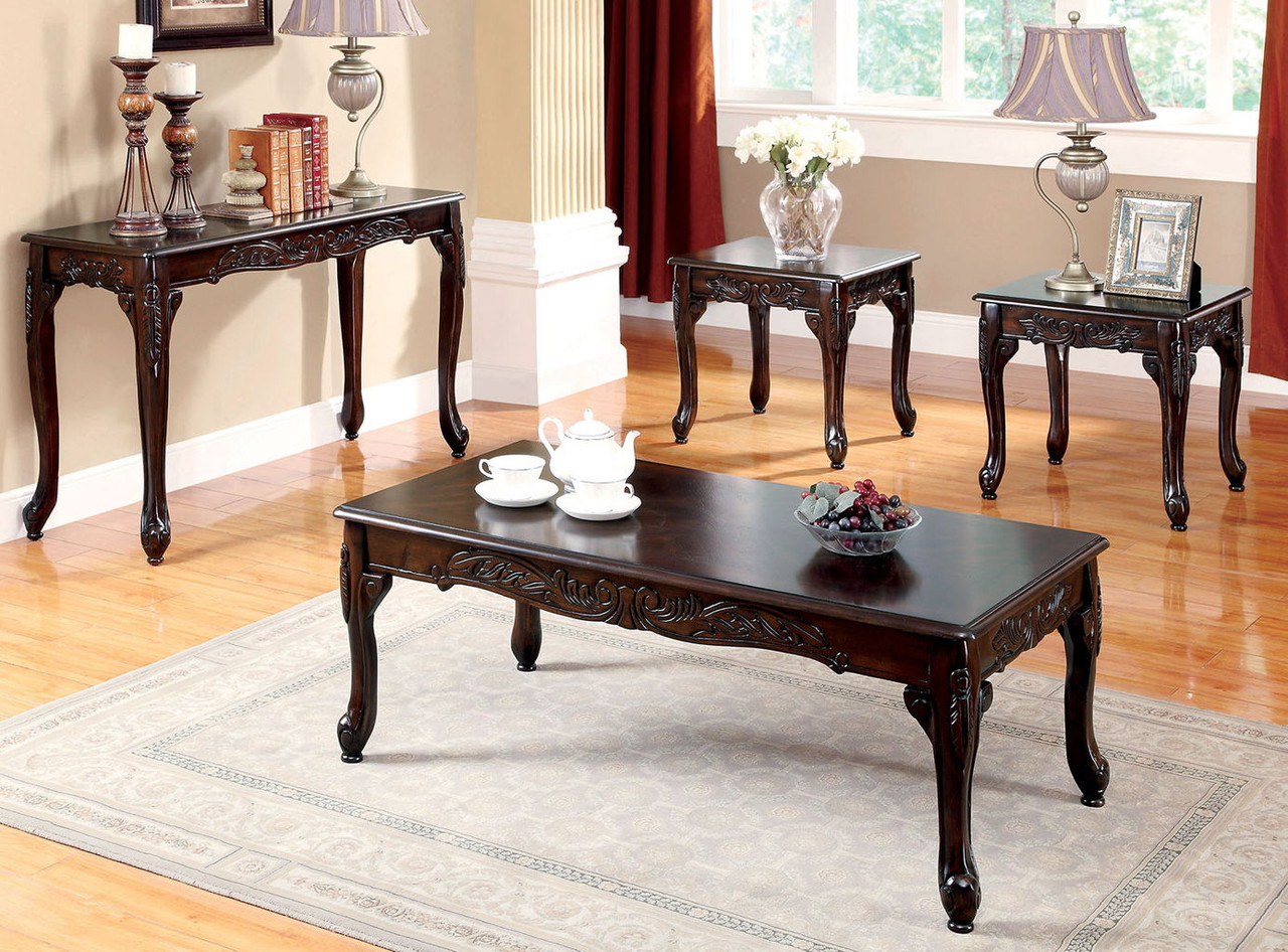 Cheshire – 3 Piece Coffee Table Set – Dark Cherry