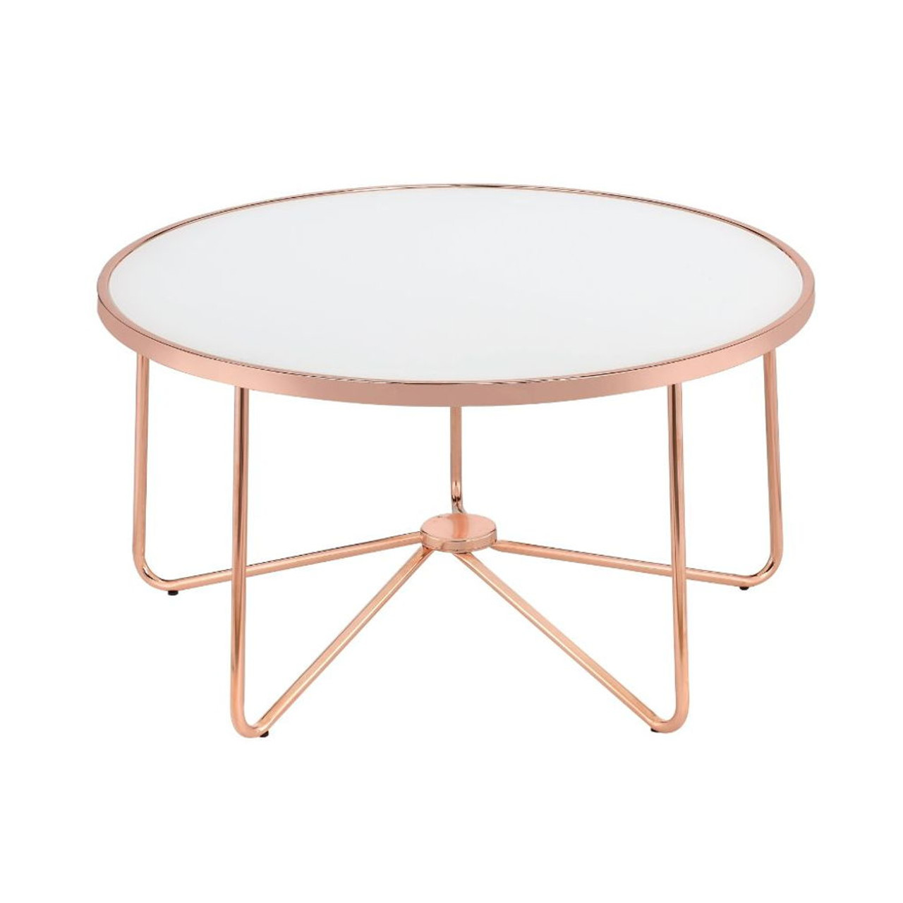 Alivia – Coffee Table – Rose Gold & Frosted Glass