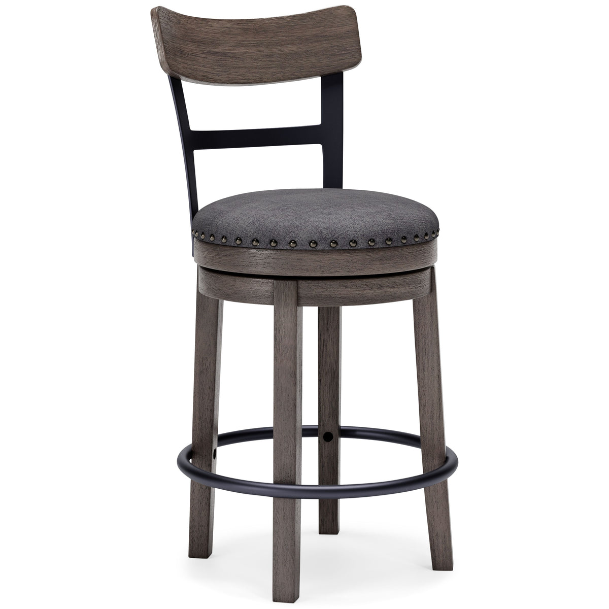 Caitbrook – Gray – UPH Swivel Barstool