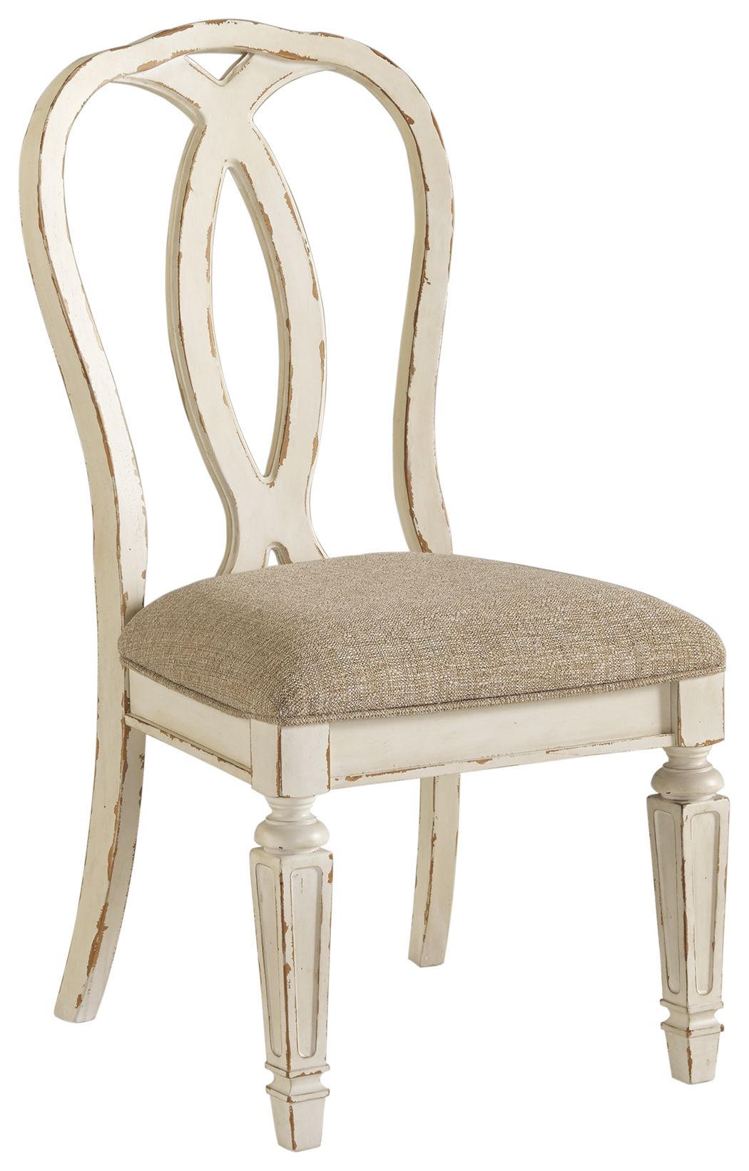 Realyn – Chipped White – Dining UPH Side Chair (Set of 2) – Ribbonback