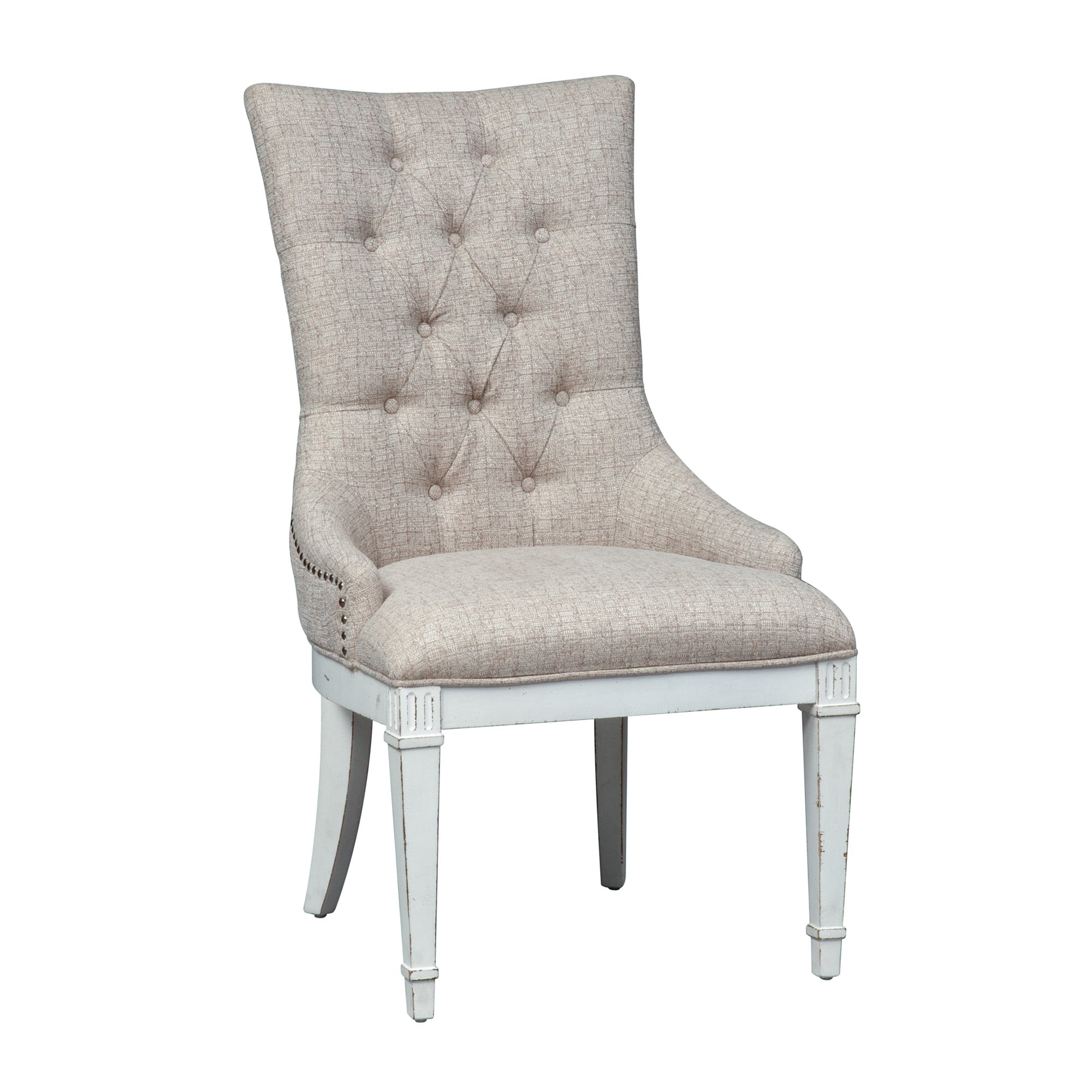 Traditional Upholstered Hostess Chair with Button Tufting