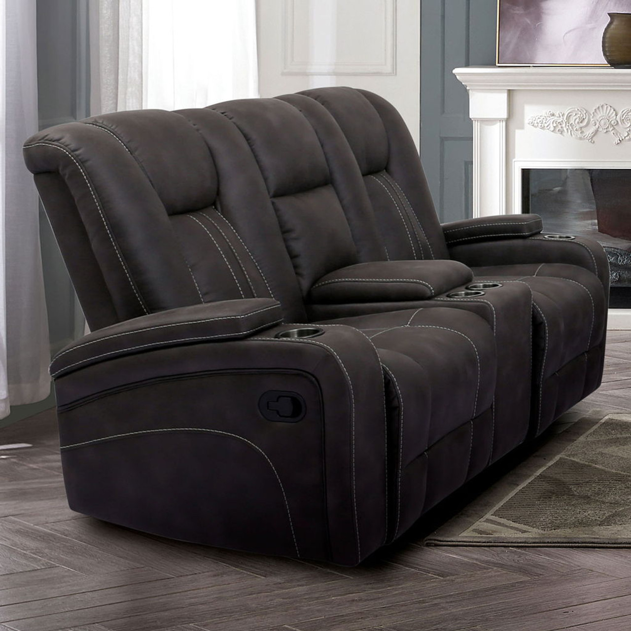 Amirah – Glider Loveseat – Dark Gray