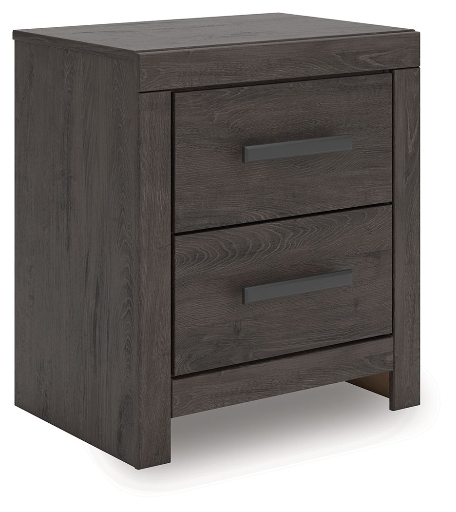 Prendonea – Charcoal – Two Drawer Night Stand