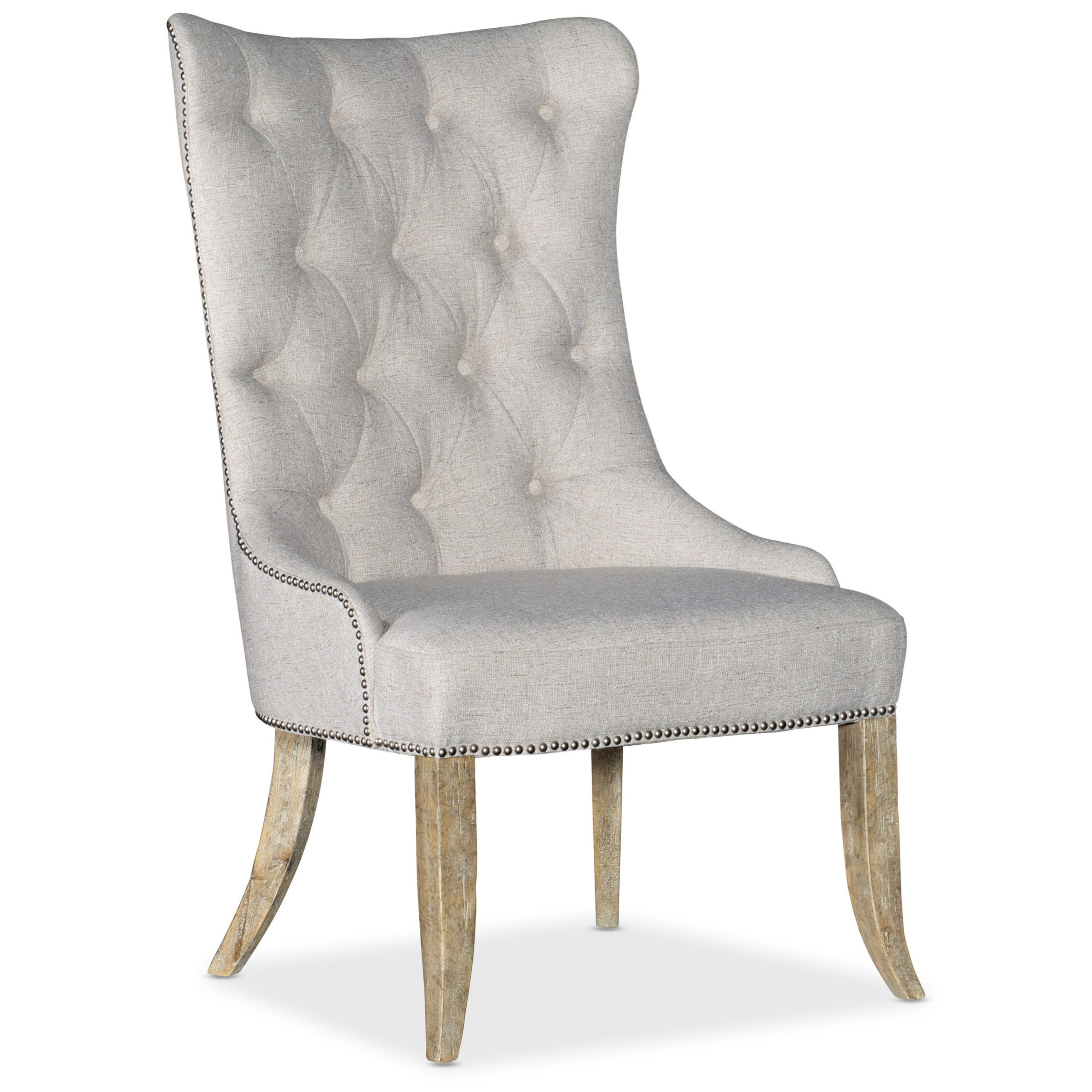 Traditional Button-Tufted Dining Chair with Nail-Head Trim