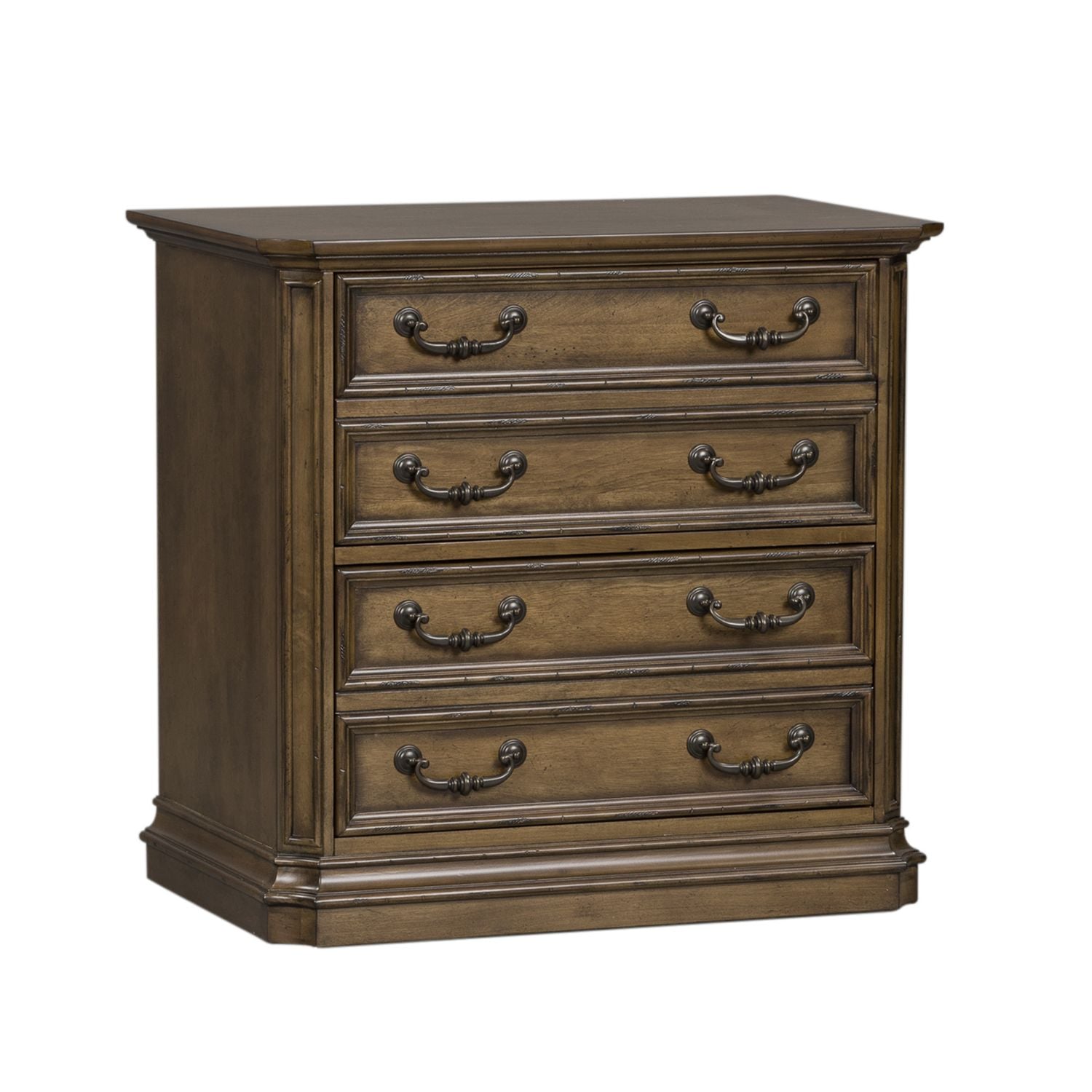 Traditional Lateral File with Fully Stained Interior Drawers