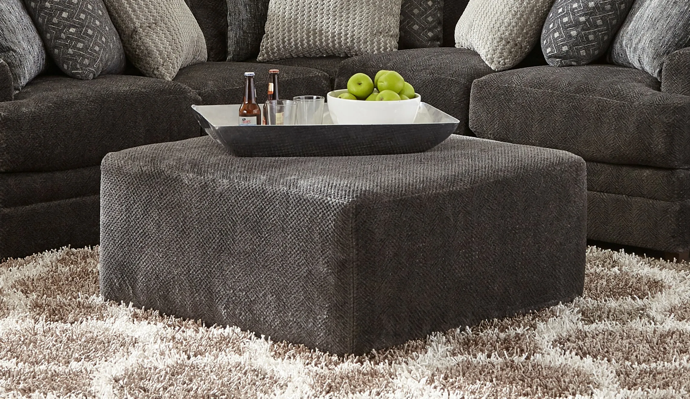 Mammoth 40″ Cocktail Ottoman – Smoke