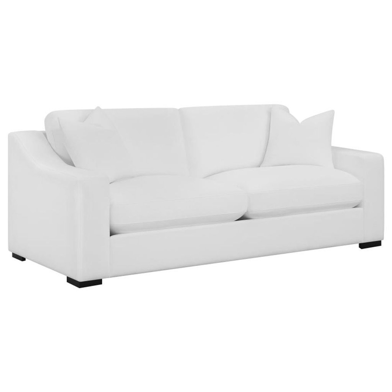 Ashlyn – Upholstered Sloped Arm Sofa – White