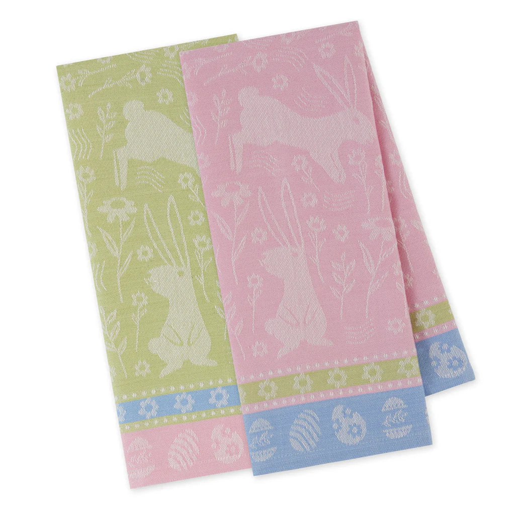 DII Dishtowels (Set of 2): Bunny Meadows, Jacquard