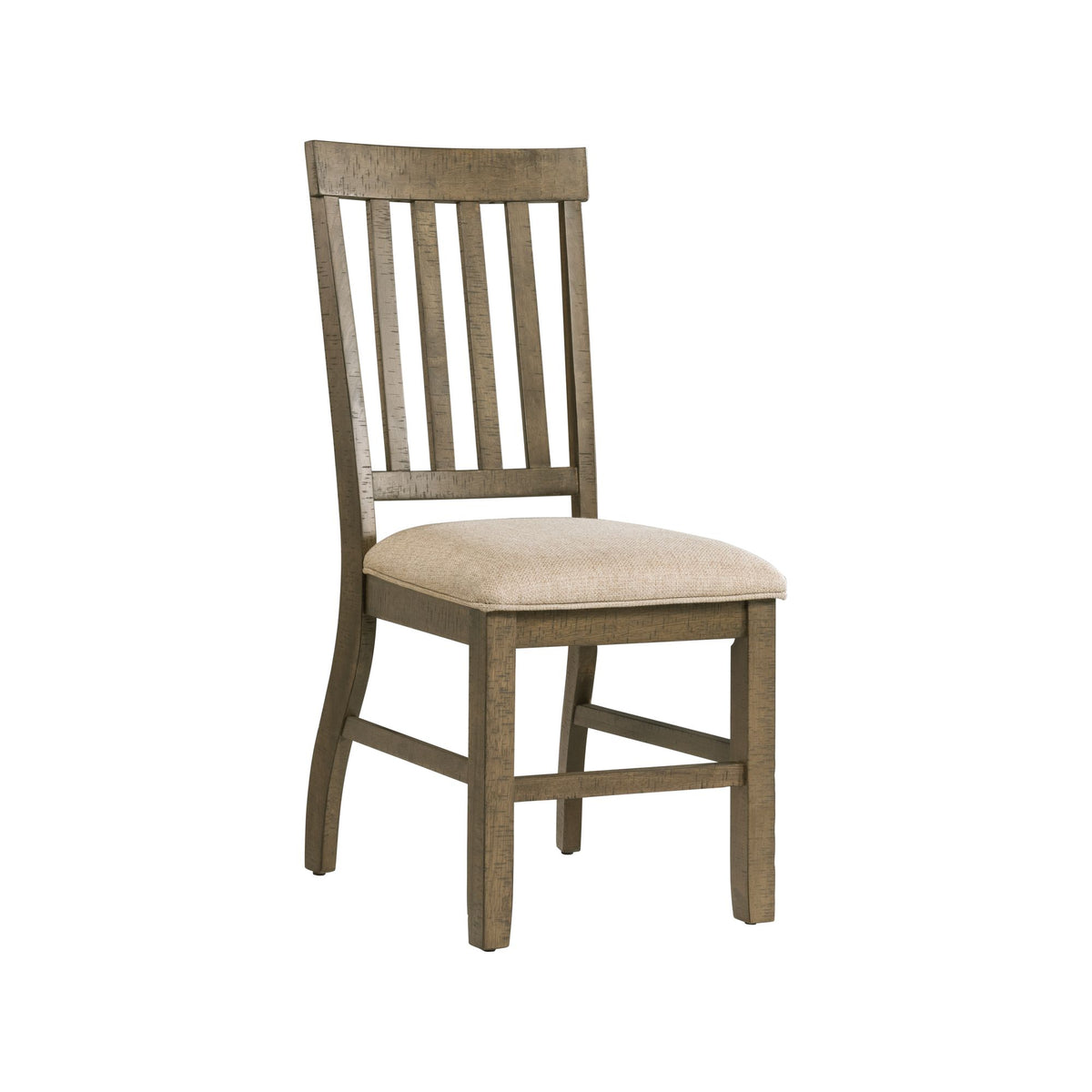 Stone Gray Wooden Slat Back Side Chair