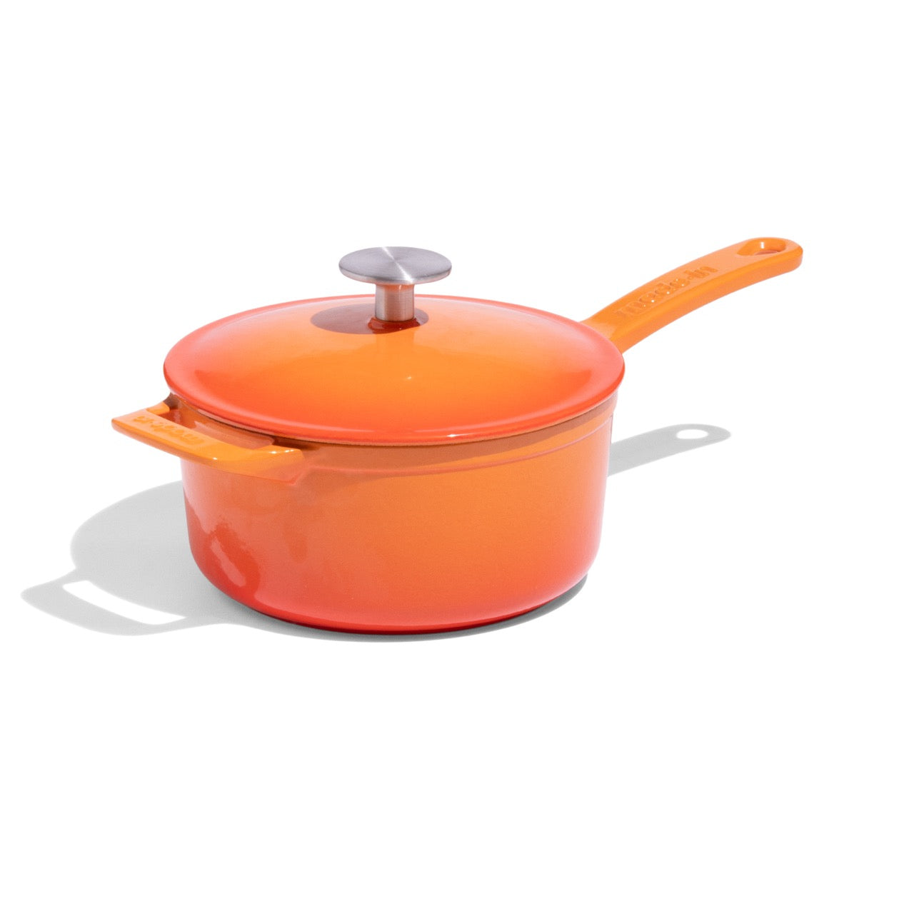 MADE IN® Enameled Cast Iron Saucepan: 2 QT, Blood Orange