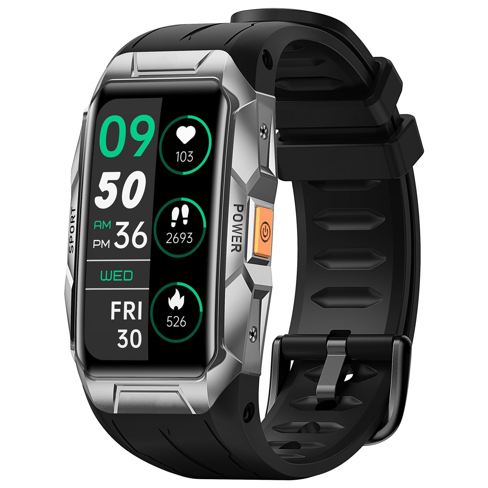 Fitness Tracker-100M Waterproof,50Days Extra-Long Battery 3D