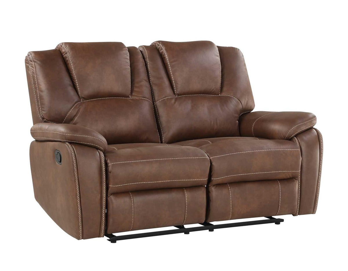 Steve Silver Katrine Manual Reclining Loveseat in Chestnut Brown