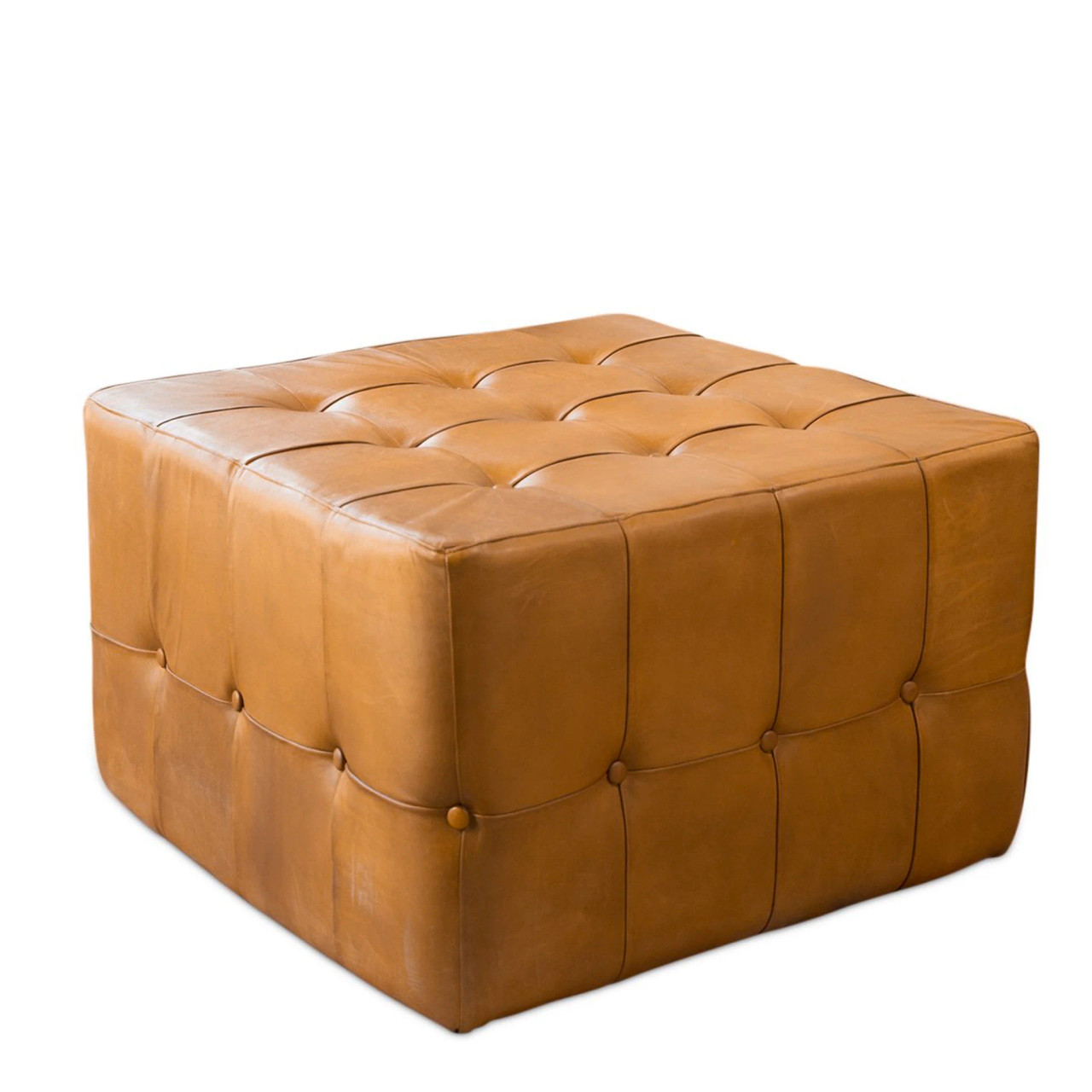 Bunta Ottoman (Tan Leather – Large)