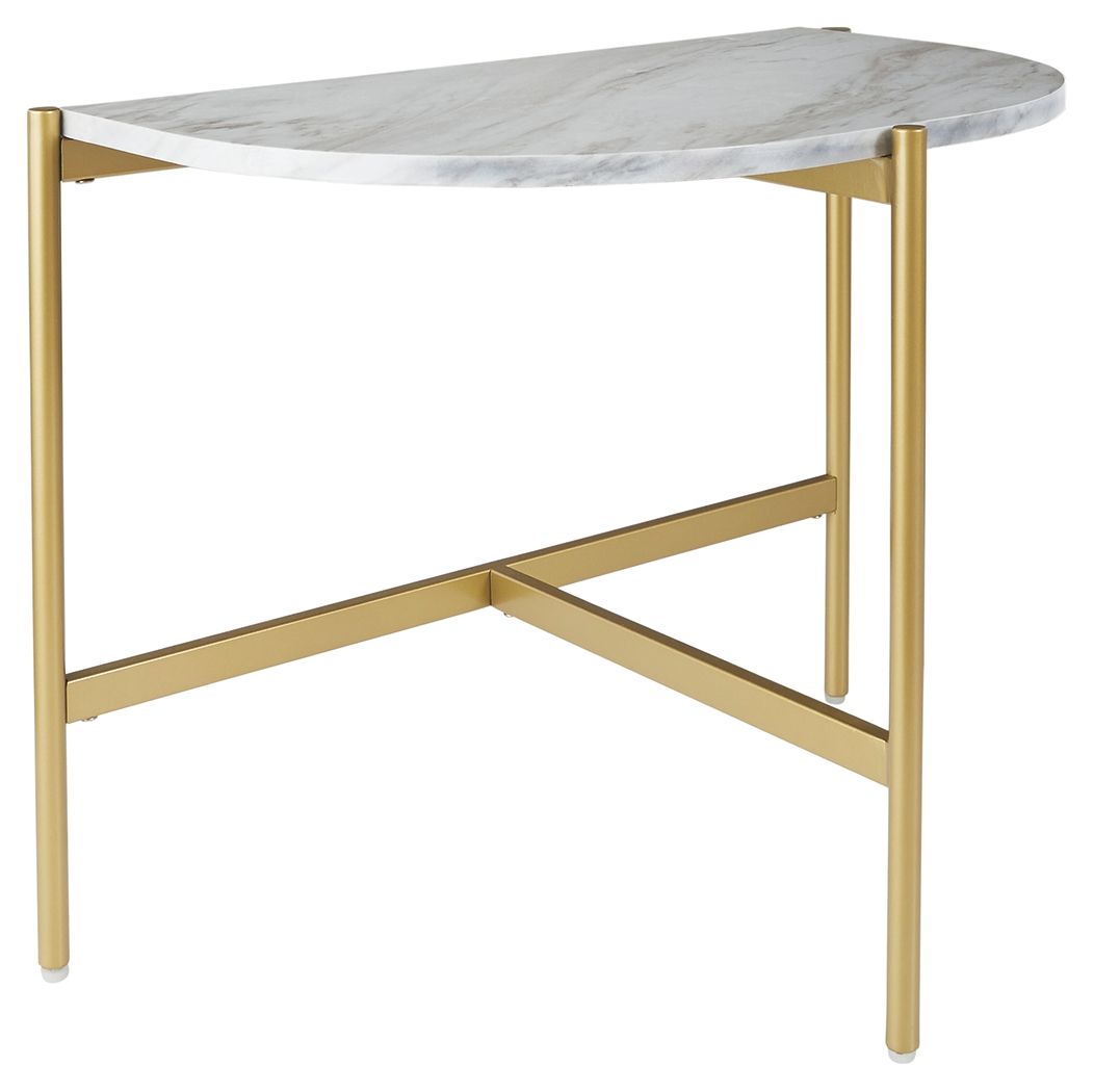 Wynora – White / Gold – Chair Side End Table