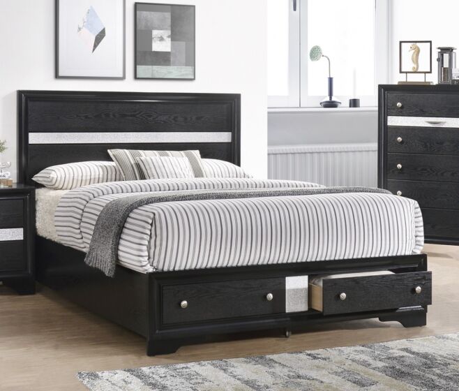 Regata Black King Platform Storage Bed