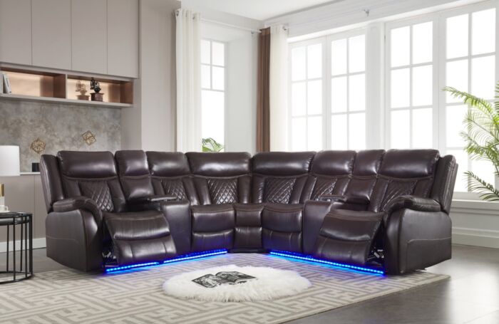 Batman Espresso Reclining Sectional Set