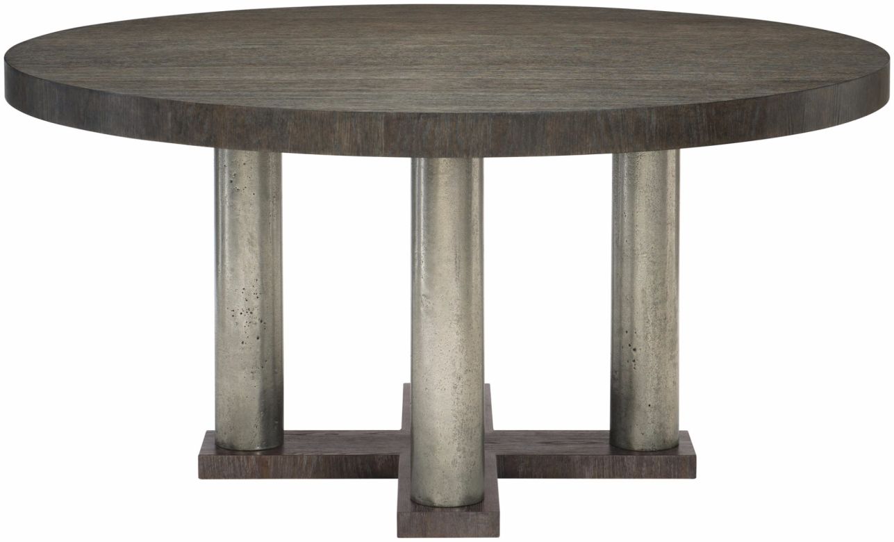 Bernhardt Linea Round Dining Table in Cerused Charcoal PROMO