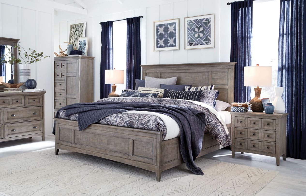 Emma Mason Signature Brexiel 4-Piece Panel Bedroom Set w/ Storage in Dovetail Grey