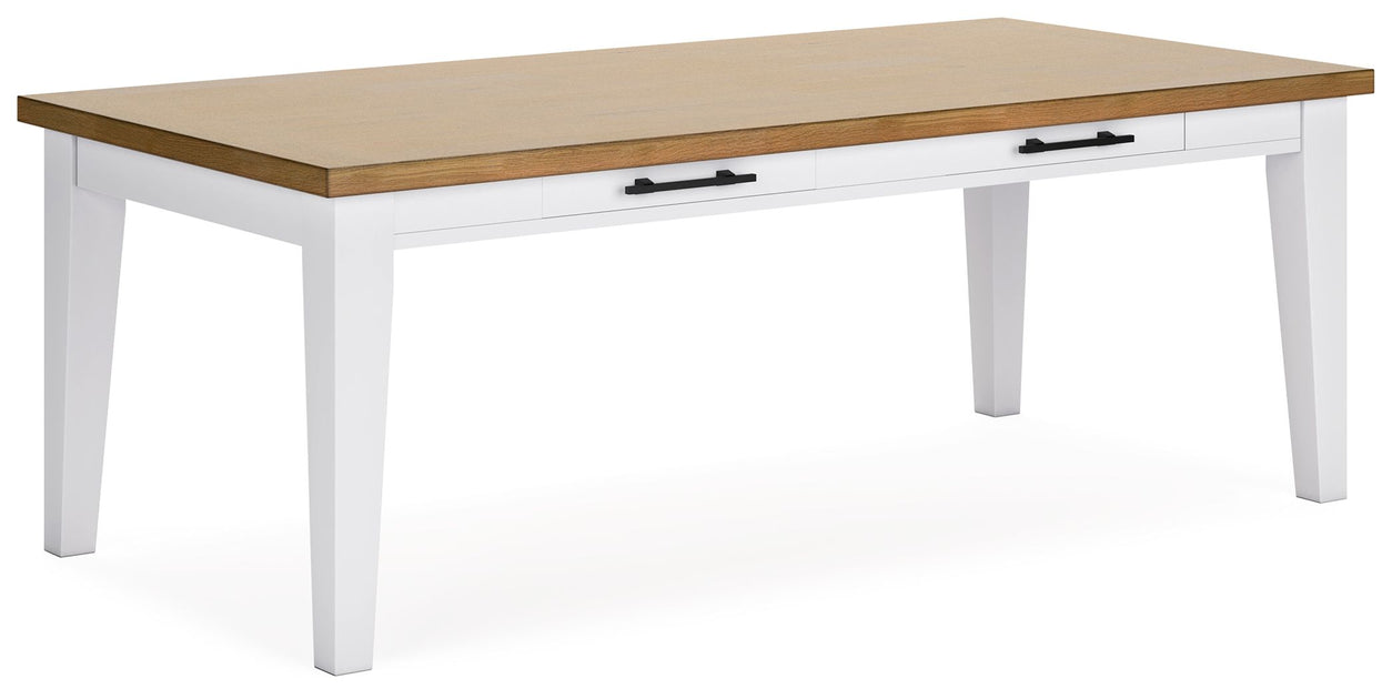 Ashbryn – White / Natural – Rectangular Dining Room Table