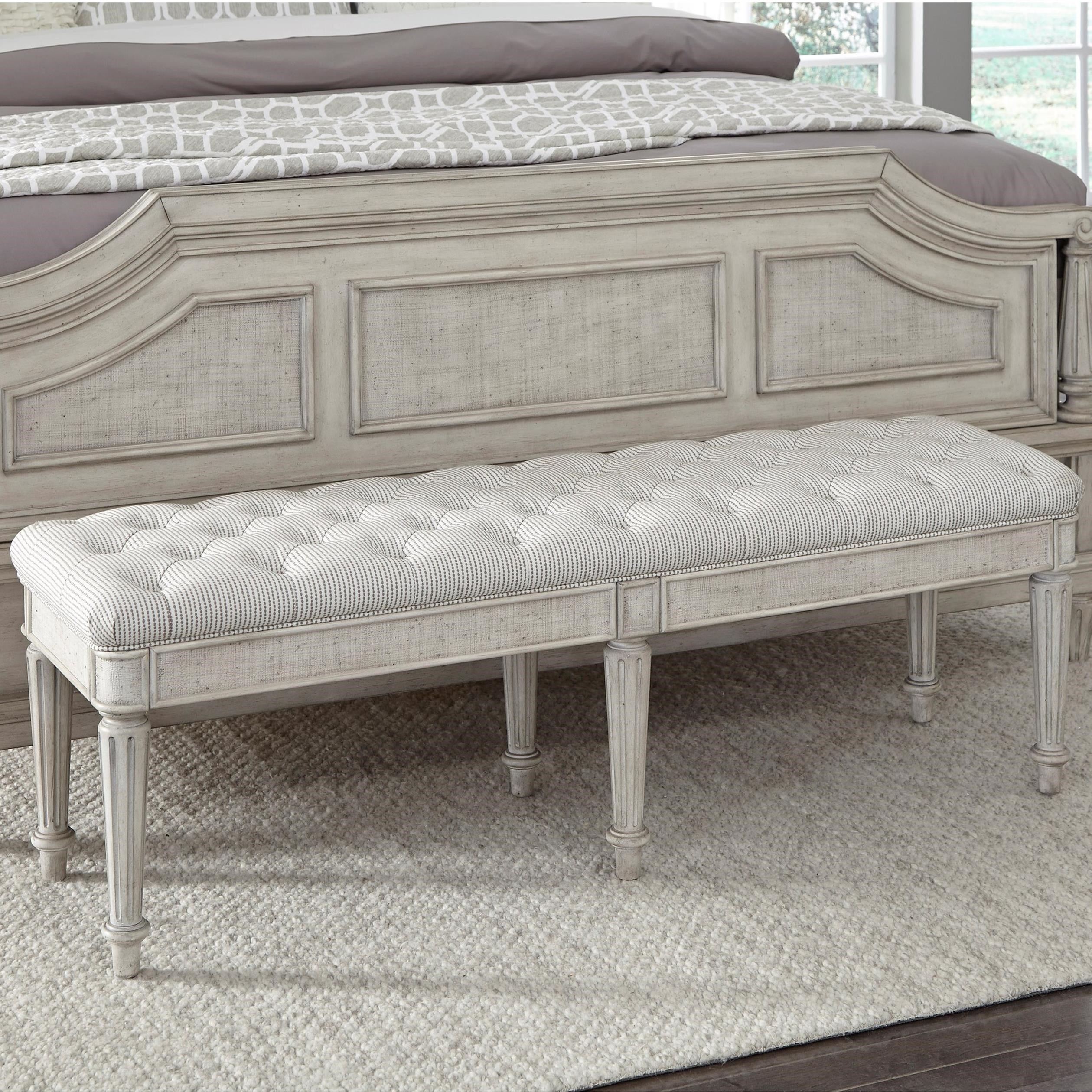 Traditional Upholstered Bed Bench