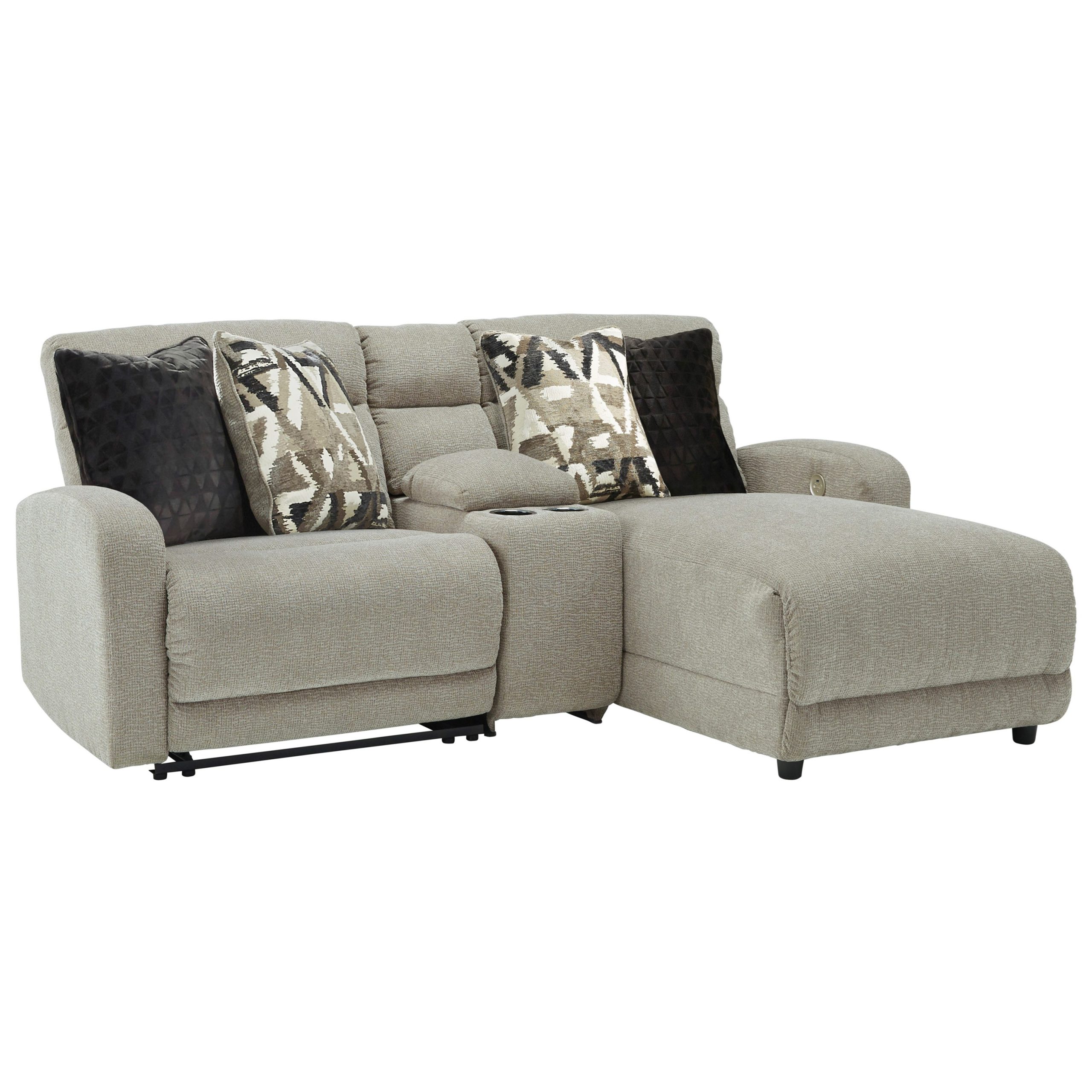 3-Piece Power Reclining Sectional with Chaise and Console