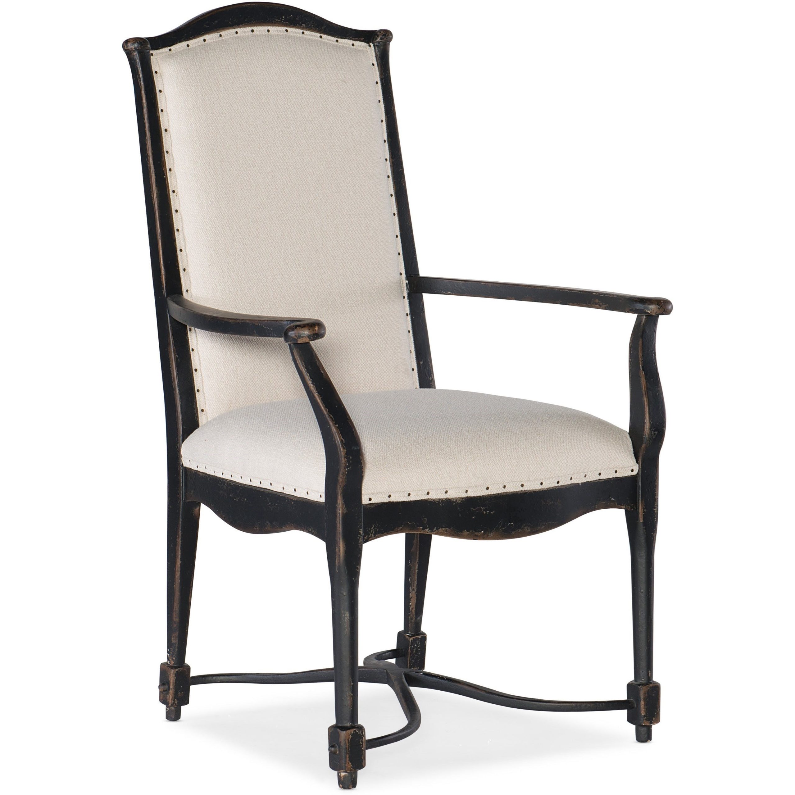 Rustic Upholstered Back Arm Chair