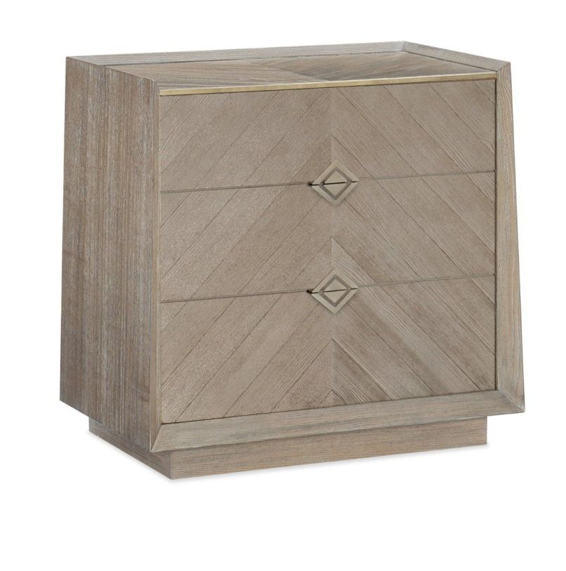 Caracole Furniture Classic Crossed Purposes Nightstand in Ash Driftwood CLA-019-065  PROMO