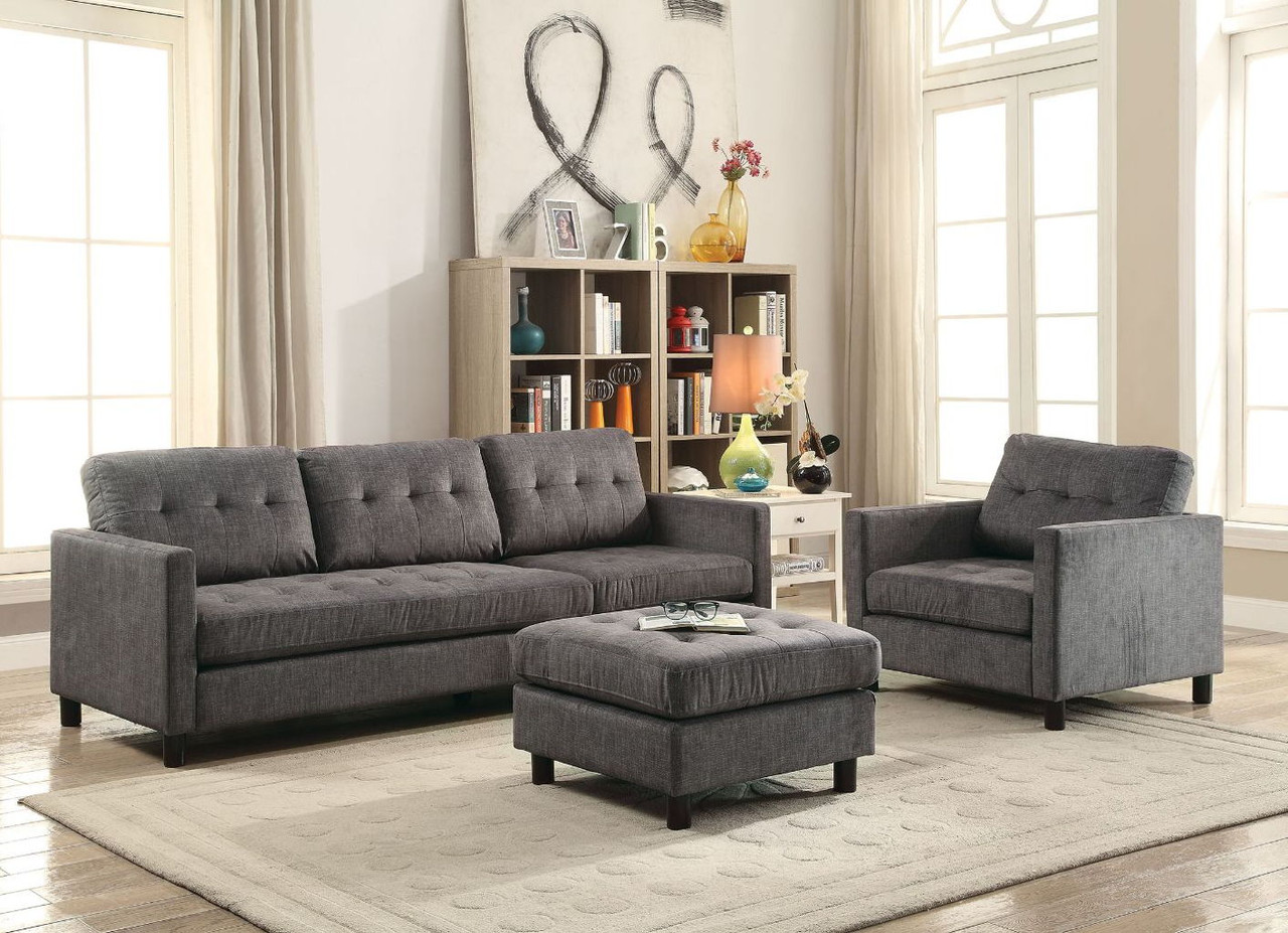 Ceasar – Sectional Sofa – Gray Fabric