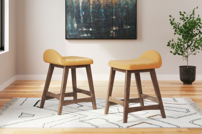 2 Lyncott Mustard Pub stools