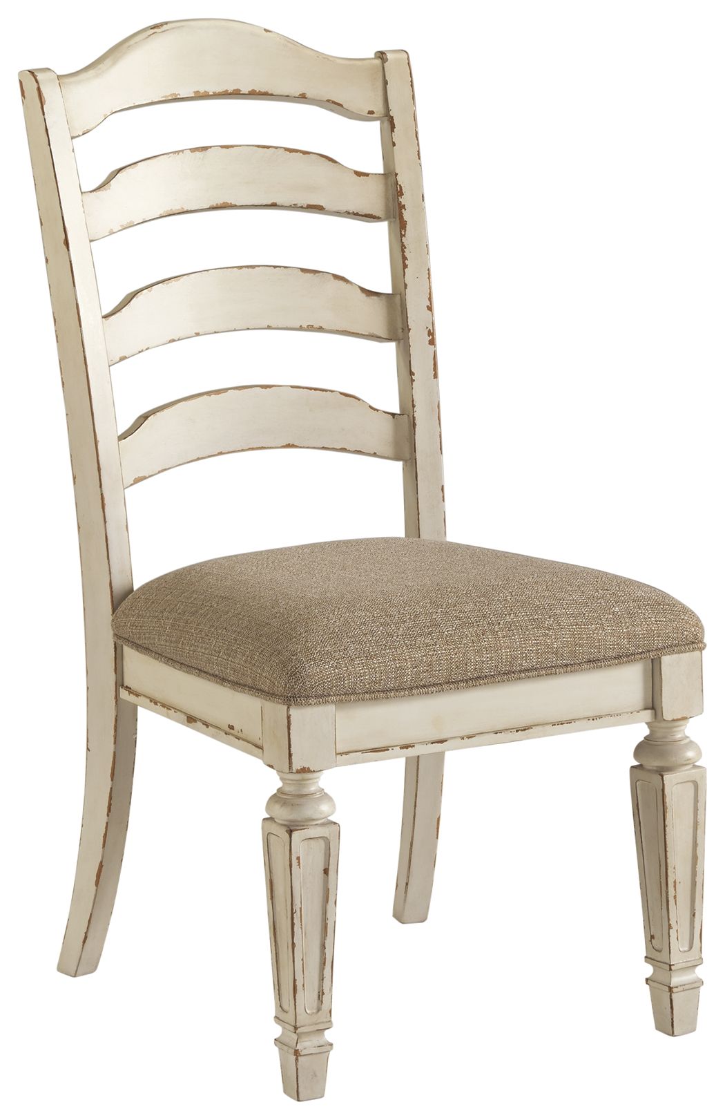 Realyn – Chipped White – Dining UPH Side Chair (Set of 2) – Ladderback