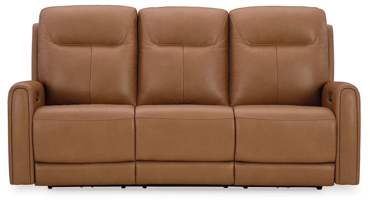 Tryanny – Butterscotch – Power Reclining Sofa With Adj Headrest